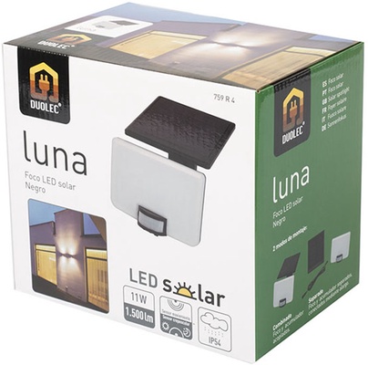 Foco Solar Luna 11W 1500 Lumens Negro